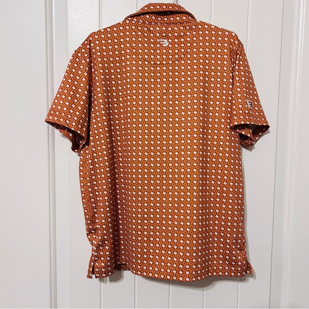 Burlebo Boys Performance Polo Orange and White Texas, Size Medium (8) - Picture 6 of 6